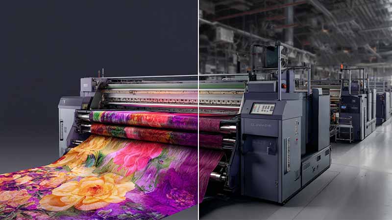 Comparison visual of digital printing vs screen printing on custom silk scarves highlighting setup cost, color flexibility, and impact on MOQ