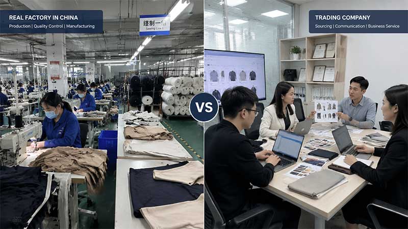 Real textile factory vs trading company comparison for bulk textile sourcing and supplier selection