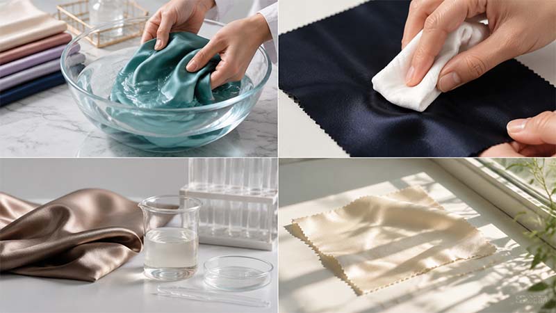 Silk color fastness testing methods including washing rubbing perspiration and light fastness tests