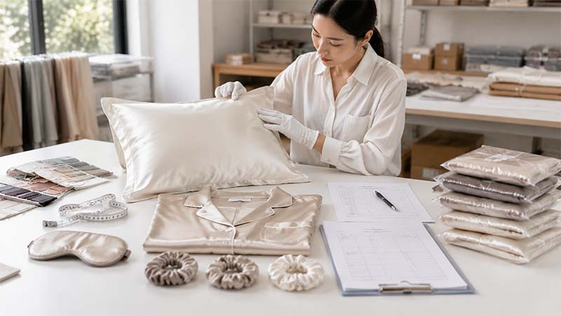 Silk product quality control checklist before shipment for custom silk orders and small brand production