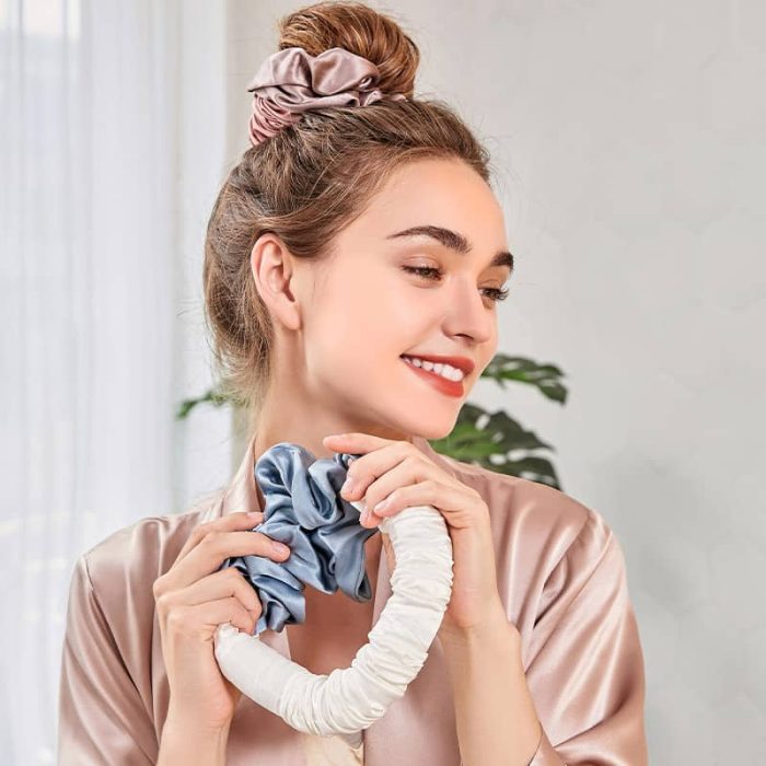 Silkua Silk Heatless Hair Curler and Scrunchies for Women – Premium Hair Accessories